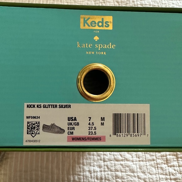 Kate Spade X Keds All Over Glitter Sneakers, Silver Rare - Excellent!! - Picture 9 of 10